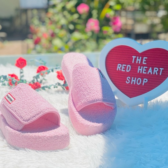 NEW | Hunter Terry Towelling Beach Platform Adjustable Slides - Picture 3 of 9